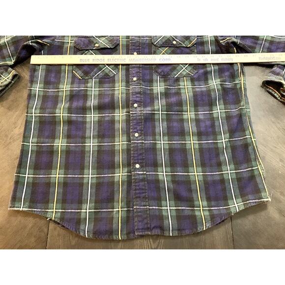 Vtg Woolrich Plaid Button up Flannel Camping Shirt 2717 Mallard Men's Size XL - Picture 7 of 9